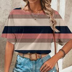 Multicoloured Shapewear & Under Garments Shein Colorful Striped Printed Bodysuit With Sleeves - Summer