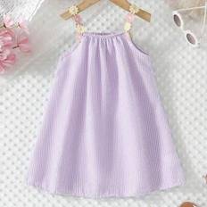 Shein Floral Strap Casual Loose Fit A-Line Striped Sleeveless Dress - Summer