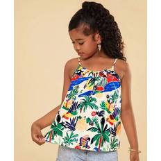 Florals Tank Tops Children's Clothing Shein Tween Girls Woven Ditsy Floral Cropped Casual Vacation Cami Tank Top