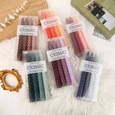 Candles Shein 4pcs/1set 2025New Colorful French Spiral Twist Candles Multicolor Candle 4pcs