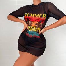 Shein Summer Beach Tropical Print Cover Up