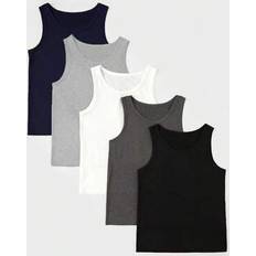 Shein Comfy Casual Assorted Color Sleeveless Undershirt Vest - 5pcs