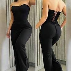 INAWLY Sexy Strapless Backless Jumpsuit With Skinny Fit - Elegant