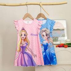 Nightgowns Shein Girls Casual Cap Sleeve Nightdress - Spring/Summer