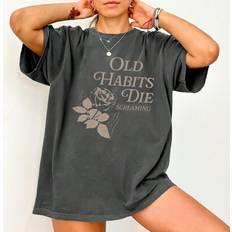 Slogan t shirts INAWLY Plus Size Women Loose Casual Round Neck Floral Slogan Print Short Sleeve T-Shirt - Summer Graphic