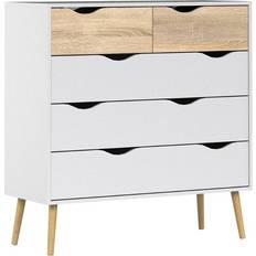 Furniture To Go Oslo 5 White/Oak Chest of Drawer 98.7x100.9cm