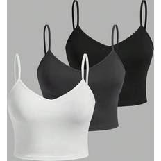 Shein 3pcs Women Plus Size Simple Solid Color Camisole Tank Tops - Summer