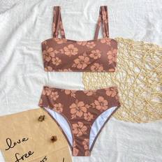 Shein Floral Print Bikini Set For Summer Beach Vacation - Print Style Is Random