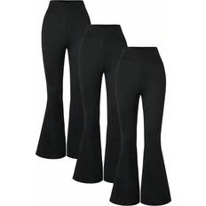 Tween Girls Flare Leg Black Pants - Black