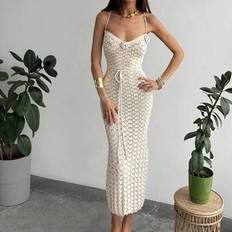 Shein Aloruh Sexy Strapless Backless Fitted Sweater Dress - Women