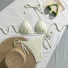 Shein Neckholder Bikini Set - Einfarbiges