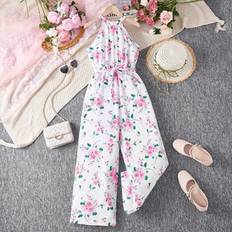 Shein Tween Girl Floral Print Jumpsuit - Summer