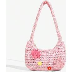 Pink Beach Bags Shein Ladies Women Shoulder Bag - Pink/White