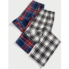 Checkered - Men Sleepwear Shein Men's Plaid Pajama Pants - Loungewear