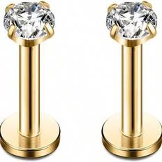Piercings Shein Stainless Steel Internal Thread Labret Ear Studs - Women's