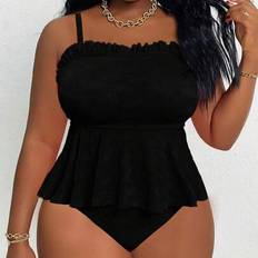 Florals Bikinis Shein Slaydiva Plus Size 2pcs Adorable Girly Floral Pattern Strap Top & Bikini Bottoms Set - Women