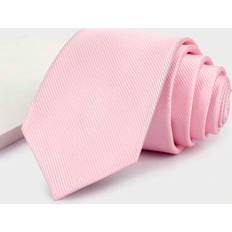 Pink Ties Shein Men's Slim Skinny Solid Color Tie - Casual Hand Woven