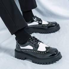 Men Oxford Shein Brogue Style Color Block Leather Oxford Shoes - Business/Formal