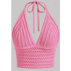 Shein Neck Tie Waist Soft Knit Beach/Music Festival Top - Women