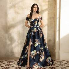 Shein Luxurious Elegant Floral Evening Dress - Opera Nights/Red
