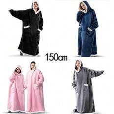 Shein Super Long Flannel Blanket Pyjamas With Sleeves - Nightgown