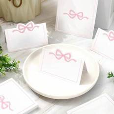 Table Decorations Shein Pink Bow Table Cards 50pcs 2 X 3.5 In