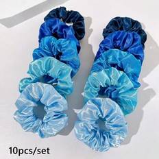 Blue Hair Ties Shein 10 Pieces Set Multi-Color High Elasticity Hair Ties Blue Scrunchies