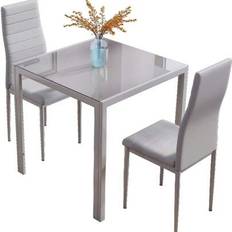 Gold Dining Sets Shein Glass Table And Chairs 2 75cm Square Dining Set