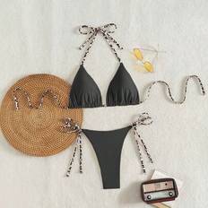 Shein Sexy Bikini Badeanzug mit Leoparden Muster und Halter-Schlaufe