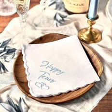 Handkerchiefs Shein Wedding Handkerchief Embroidered With Scallop Lace Edges - Blue
