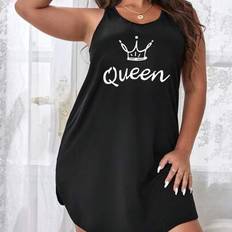 Shein Plus Crown & Letter Graphic Pajama Nightdress