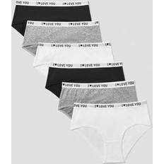 Knickers Children's Clothing on sale Shein Tween Girls Minimalist Comfort Letter Elastic Breathable Soft Cotton Briefs - 6pcs
