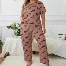 Women Sleepwear Shein Plus Size Pajama Pants Set