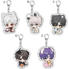 Aluminium Keychains Shein Cartoon Love And DeepSpace Acrylic Keychain Cake Series Sylus Rafayel Xavier Zayne Q Version Cosplay Key Chain Bag - Pendant