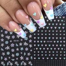 Nail Decoration & Nail Stickers Shein 3D Glitter Nail Art Stickers - Shiny Blue Purple