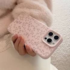 Shein Pink Rose Floral Pattern Phone Case Compatible With IPhone 11/12/12PRO/12PRO/12PRO/13PRO/13Pro/13Pro/15Plus/15Proma