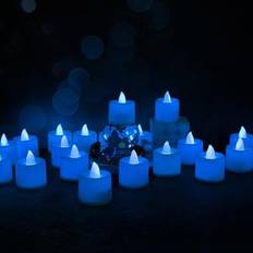 Blue LED Candles Shein 24 Pcs Blue Light Atmosphere Layout Electronic Small Candles LED Candle