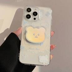 Apple iPhone XR Mobile Phone Cases Shein Minimalist Niche Bow Bear Mirror Stand Soft Case