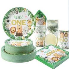 Shein Birthday Animal Print Disposable Tableware Set 25 Guests