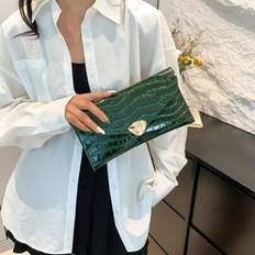 Multicoloured Clutches Shein Stylish Colorful Minimalist Women's Clutch Envelope Bag - Metallic Alligator Embossed