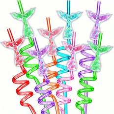 Shein Glitter Mermaid Quicksand Straws 4pcs