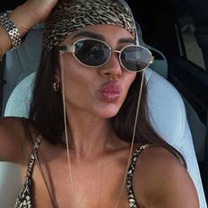 Shein Full Frame Oval Chain Fashion Eyeglasses
