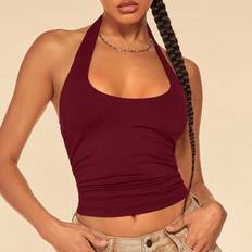 Shein Damen Einfarbiges Trägertop Mit Neckholder - Legerer Alltags-Tragekomfort