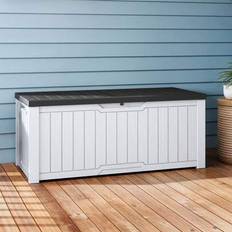 Shein 120 Gallon Outdoor Storage Bench Box In Black/White