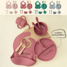 Silicone Baby Dinnerware Shein Childern Custom Silicone Tableware Set 2pcs