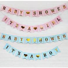 Party Decorations Shein It's A Girl's A Girl's Party Banner Letters Baby Shower Bunting Flags