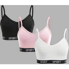 Shein Minimalist Letter Elastic Camisole & Underwear Set - Girl