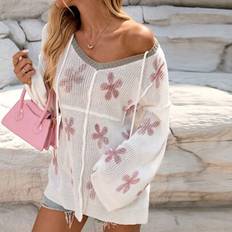 Florals Jumpers Shein Plus Size Casual Loose Floral Print Hooded Pullover Sweater