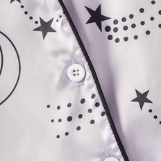 Purple Pyjamases Children's Clothing Shein Tween Girl Summer Ice Silk Star And Moon Print Short Sleeve Shorts Pajama Set