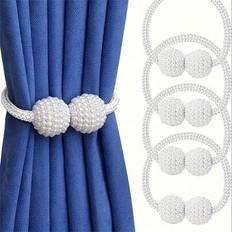 Shein 4 Pcs Magnetic Curtain Tie Backs With Faux Pearl Decor